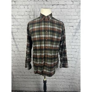 Pendleton Mason Flannel Shirt Men's Large 100%Cotton Green, Gray, Black, Orange